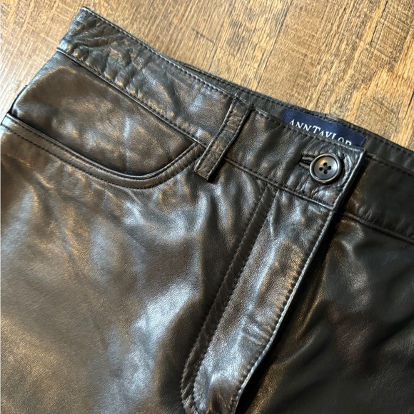 Vintage Ann Taylor, Genuine Black Leather pant, size 6 petite - Picture 4 of 14